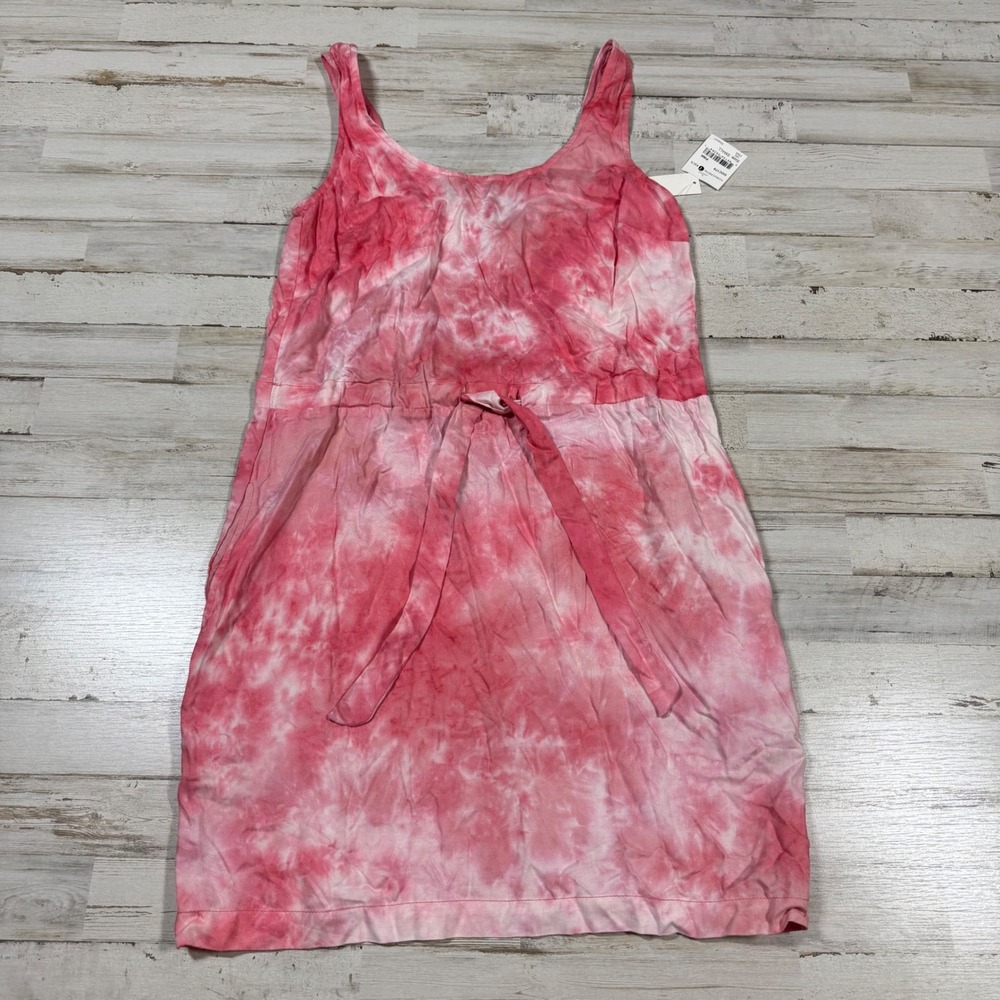 NWT Mimi Chica Pink‎ Tie Dye Drawstring Waist Dress Women's Size Small